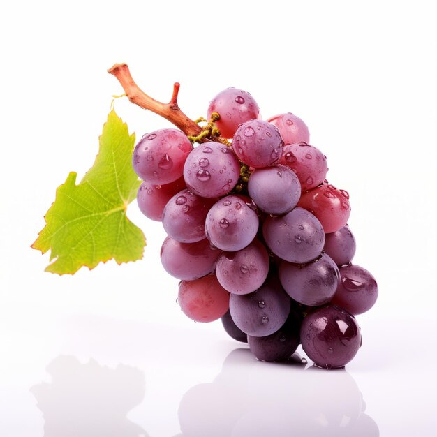 Photo vibrant grape photography on white background detailed hdr 8k image