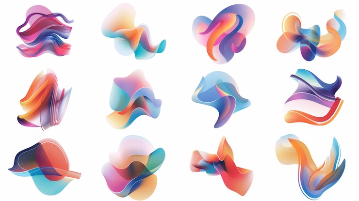 Photo vibrant graphic design elements for creative projects generative ai