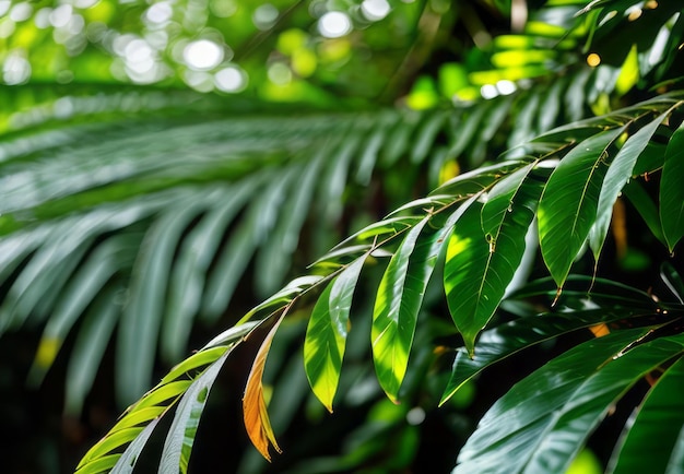 the vibrant green canopy of a dense tropical rainforest with waterfall landscape wallpaper