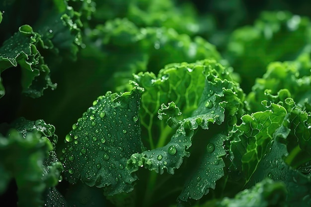 Vibrant Green Kale Closeup