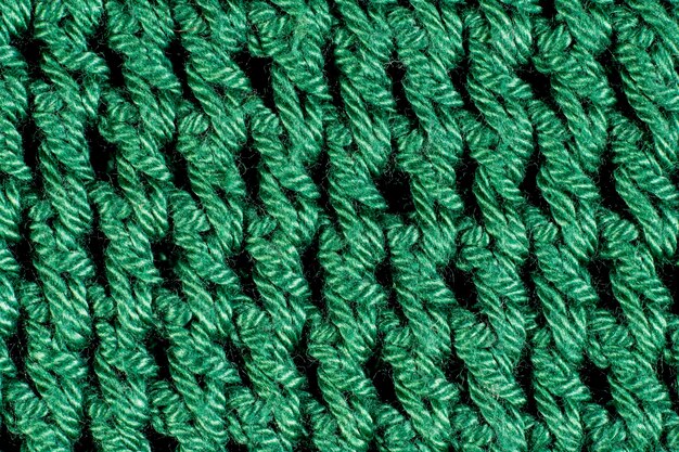 Vibrant green knitting rope crochet texture background fabric textile wool