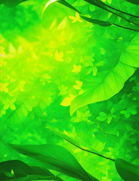 vibrant green leaves as symbols background