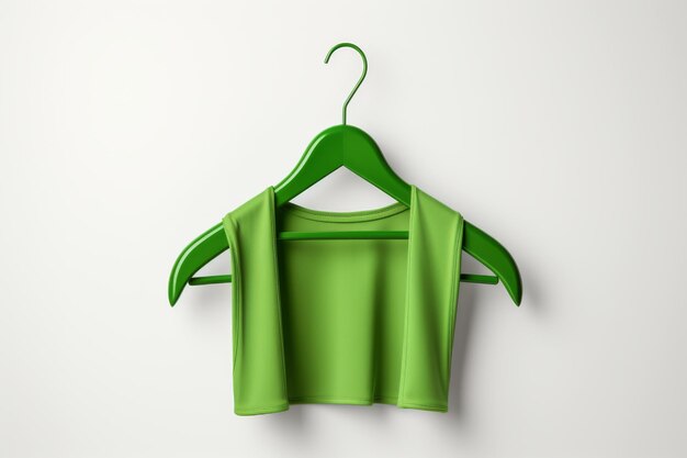 Foto vibrant groen shirt drapes gracieus op hanger op een wit of helder oppervlak png transparante achtergrond