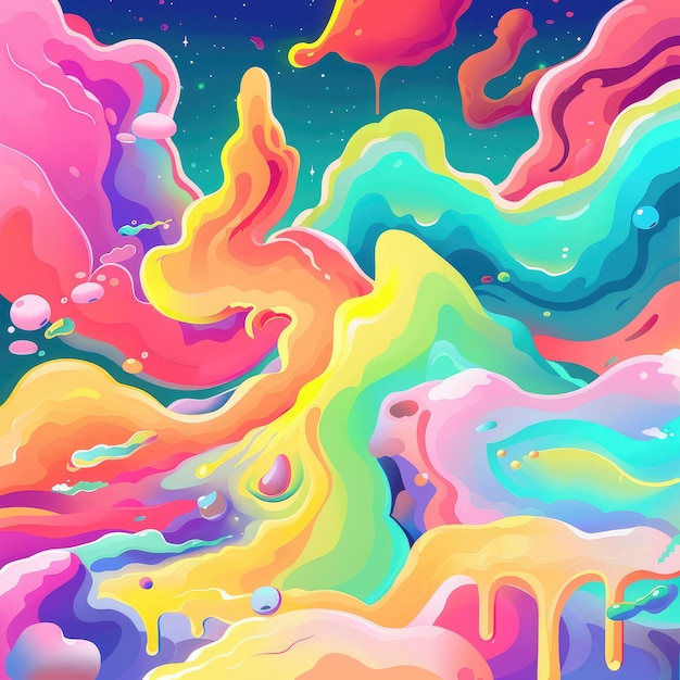 Vibrant groovy cartoon gradient dynamic and colorful design gradient retroinspired illustration a modern nostalgic charm