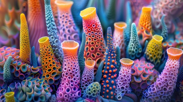 Vibrant Group of Colorful Corals