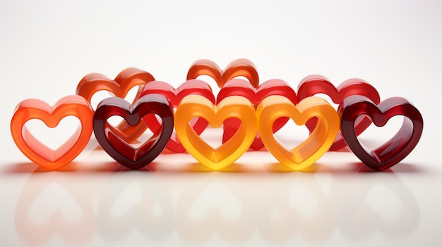 A vibrant group of colorful hearts sit together radiating love and unity