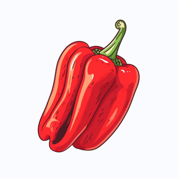 Vibrant Hand Drawn Red Pepper Illustration