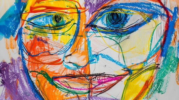 Vibrant HandDrawn Mother39s Smile Captured Through Child39s Expressive Artwork