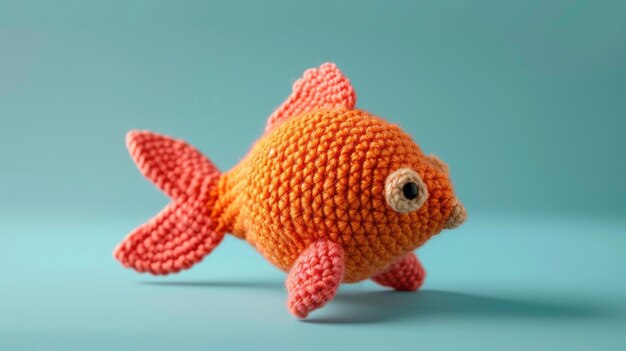 Photo vibrant handmade crochet goldfish perfect for kids and decor