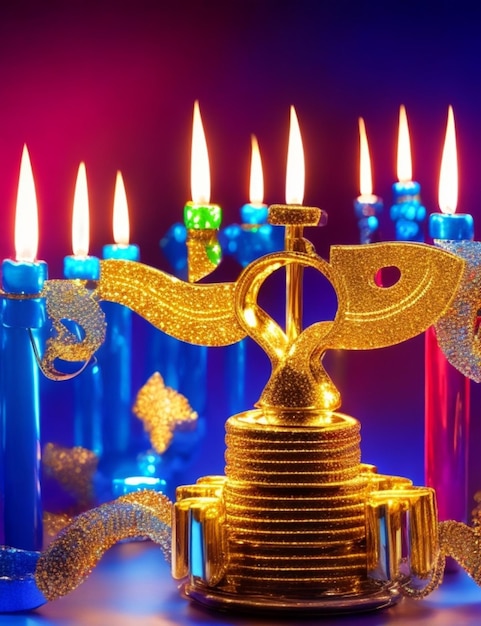 Photo vibrant hanukkah background