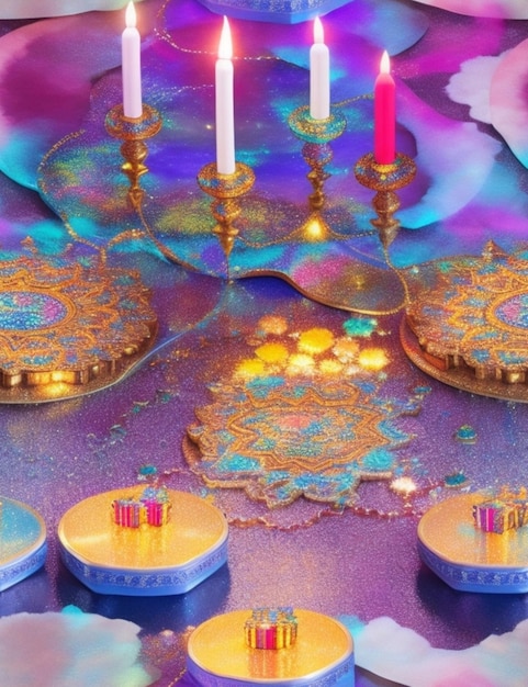 色と光の万華鏡による活気に満ちたハヌカのお祝い