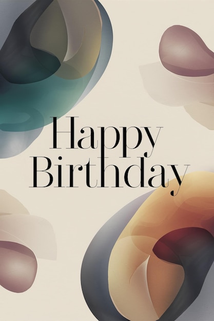 Photo vibrant happy birthday card with abstract shapes