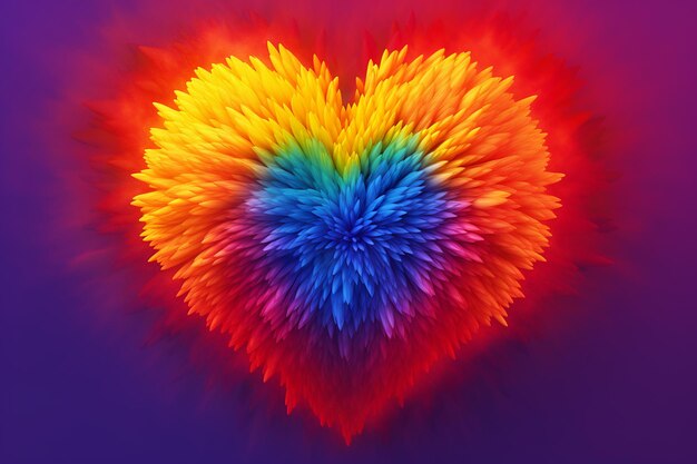 Vibrant heart showcasing a rainbow gradient