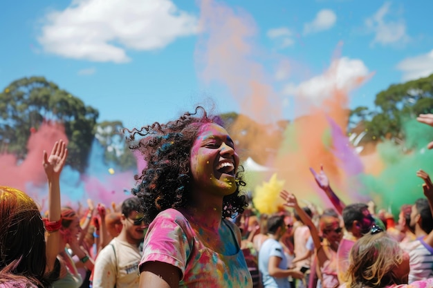 Vibrant holi festival celebrations