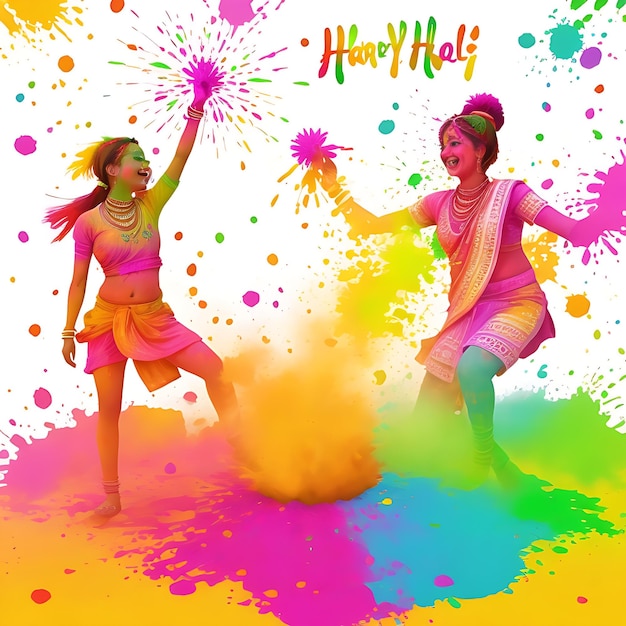 Photo vibrant holi festival delight vector greetings and celebrations