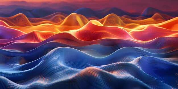 Vibrant Horizontal Wave Abstract Background Ai Generated