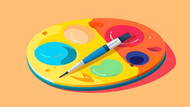 Photo vibrant icon of a paint palette