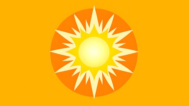 Vibrant icon of a sun with rays