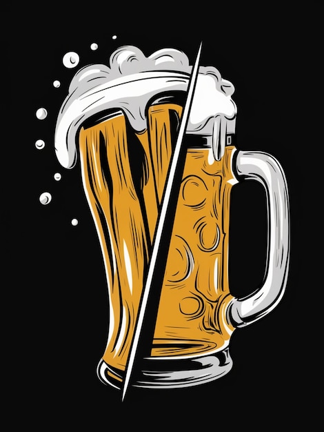 Photo a vibrant illustration of a beer mug