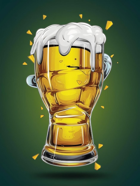 A vibrant illustration of a beer mug