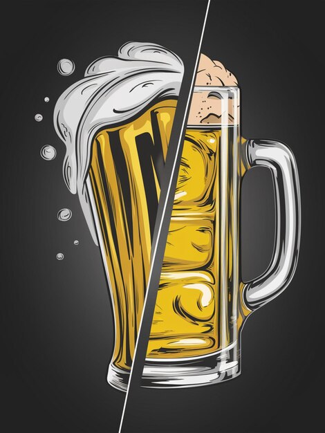 Photo a vibrant illustration of a beer mug