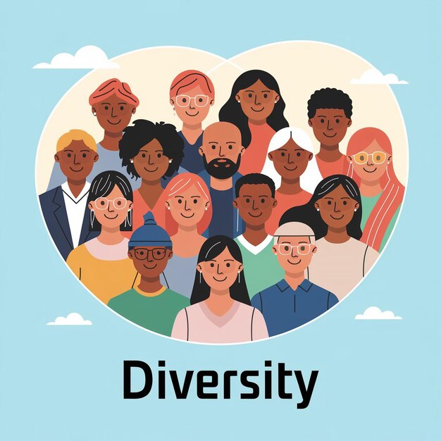 Photo vibrant illustrations celebrating diversity and inclusion across cultures