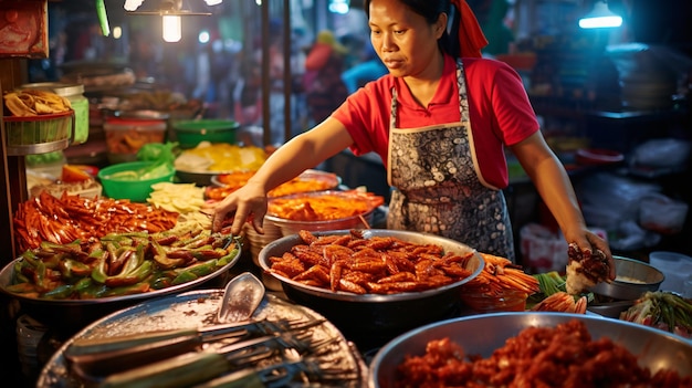 Premium Photo | Vibrant Indonesian street food market