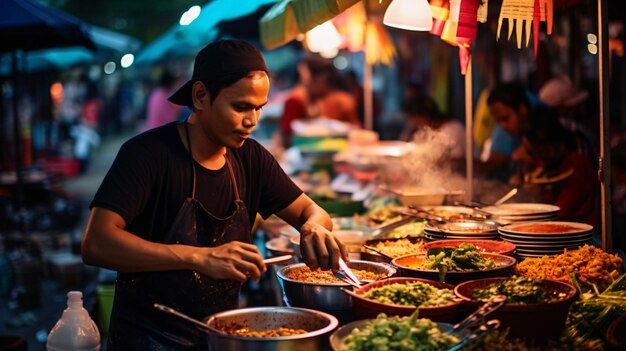 Premium Photo | Vibrant Indonesian street food market