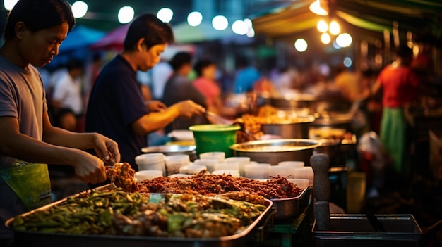 Premium Photo | Vibrant Indonesian street food market