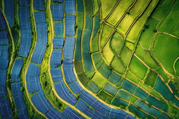 Vibrant and Infinite A BirdsEye Perspective on the Abstract Solar Farms