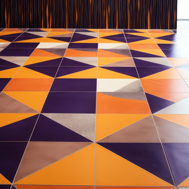 Photo vibrant and intricate tile floor with leatherhideinspired design