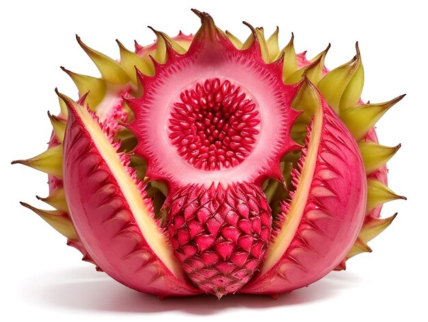 A vibrant and juicy red dragonfruit perfectly ripe and ready to be plucked AI_Generated