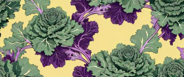 Vibrant Kale Green Crunch and Violet Butter Yellow Abstract Geometric Wallpaper Design