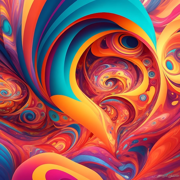 A vibrant kaleidoscopic backdrop of swirling hues and shapes ai generated