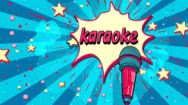 Photo vibrant karaoke night concept illustration