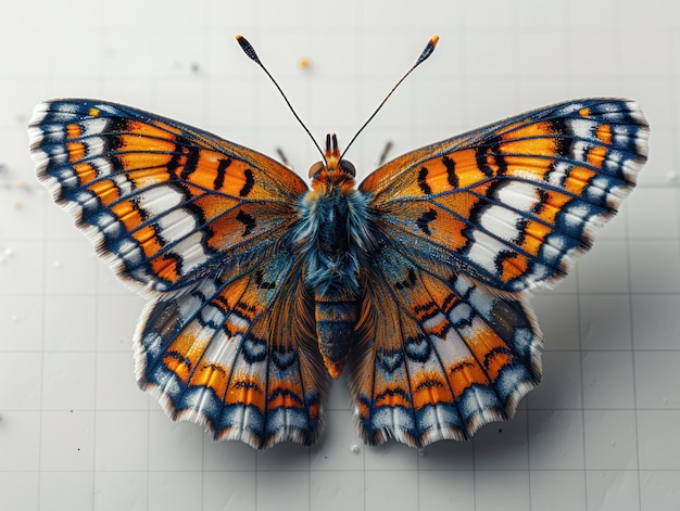 Vibrant Kitan Butterfly Perched on Table