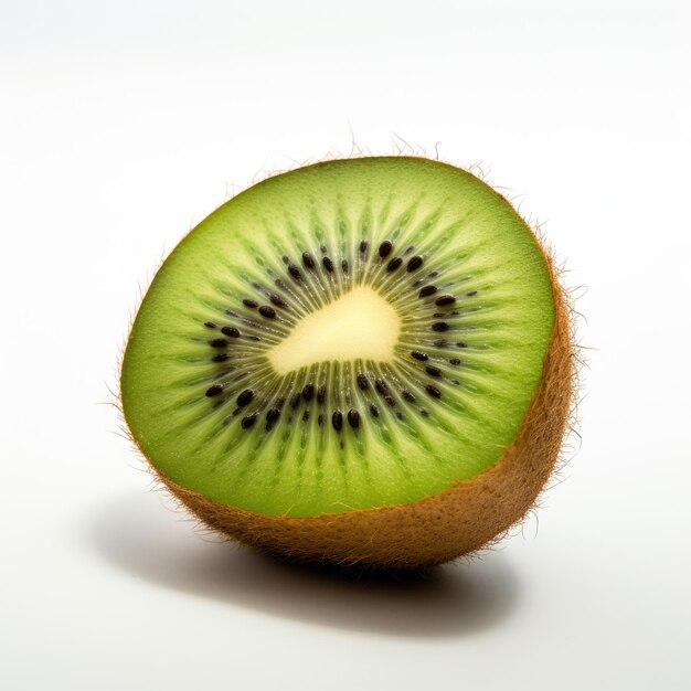 Vibrant Kiwi Delight Unleashing the Essence of Freshness on a White Canvas