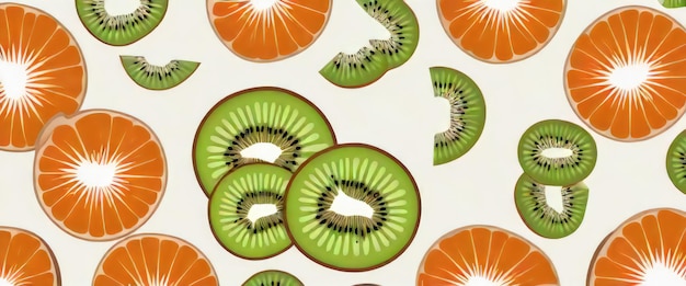 Photo vibrant kiwi slice on burnt orange alabaster background wallpaper summer refreshment and healthy