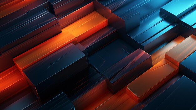 Photo vibrant layered polygon background with digital art influence 8k