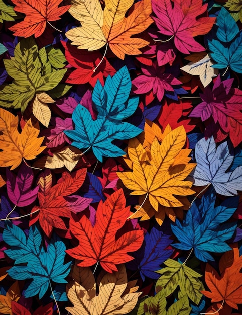 Vibrant leaf colors showcase nature organic growth