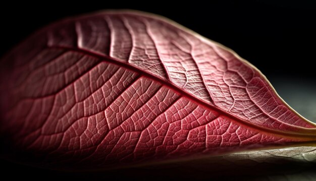 Foto le vivaci nervature delle foglie mettono in mostra la bellezza organica della natura generata dall'intelligenza artificiale