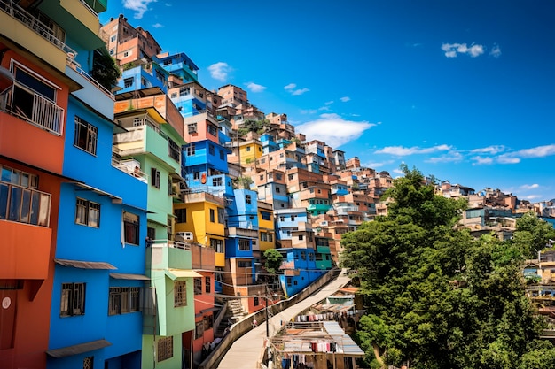 Vibrant Life in Brazilian Favela