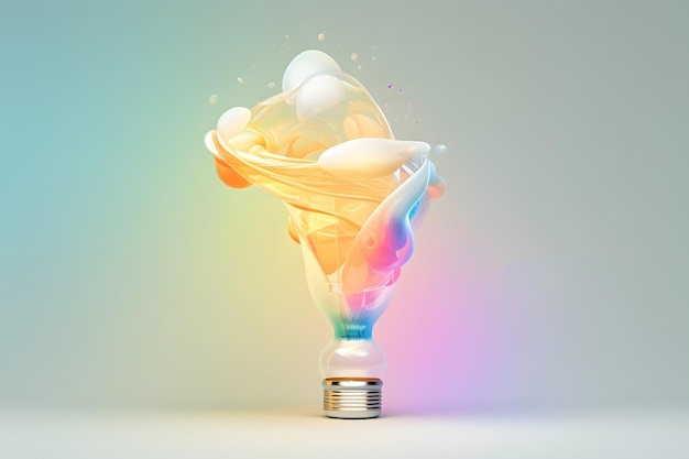 Vibrant Light Bulb on a Colorful Background