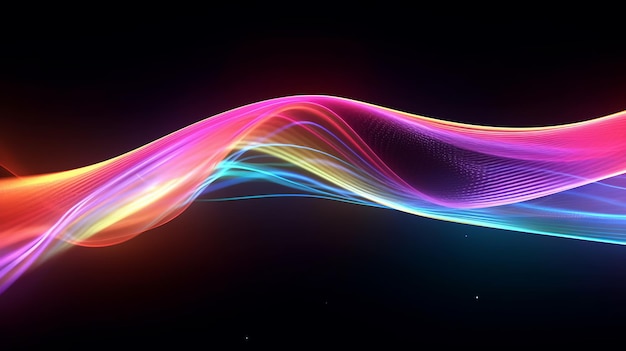 A vibrant light wave against a dark backdrop Generative ai