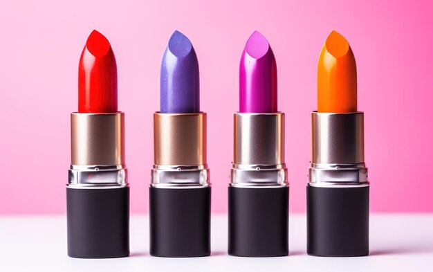 A vibrant lineup of lipsticks with rich hues