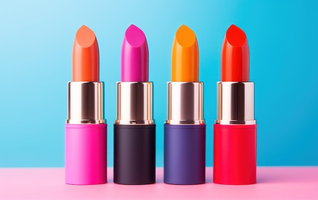 A vibrant lineup of lipsticks with rich hues