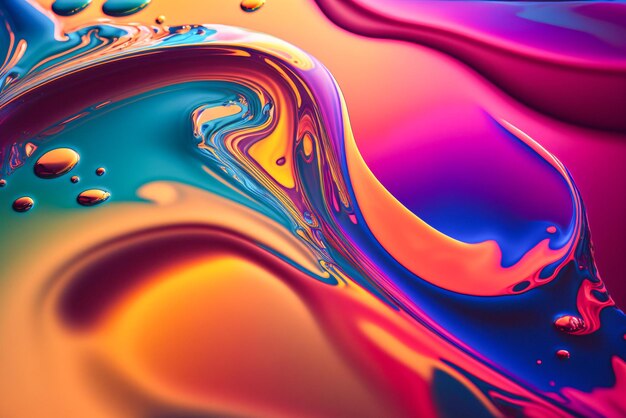 Vibrant Liquid Painting on Surface Enhanced with Generative AI