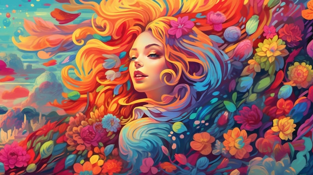 Vibrant and lively art illustration