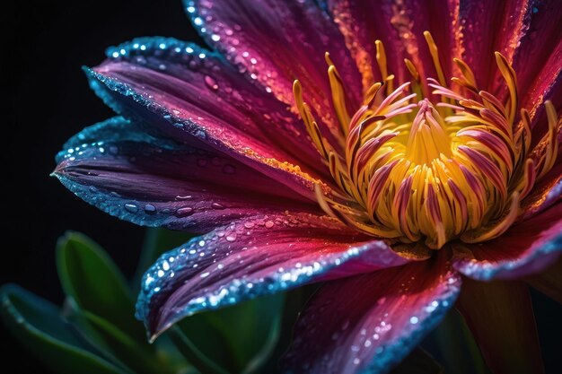 Photo vibrant macro of exotic flower