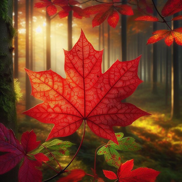 Vibrant maple leaf